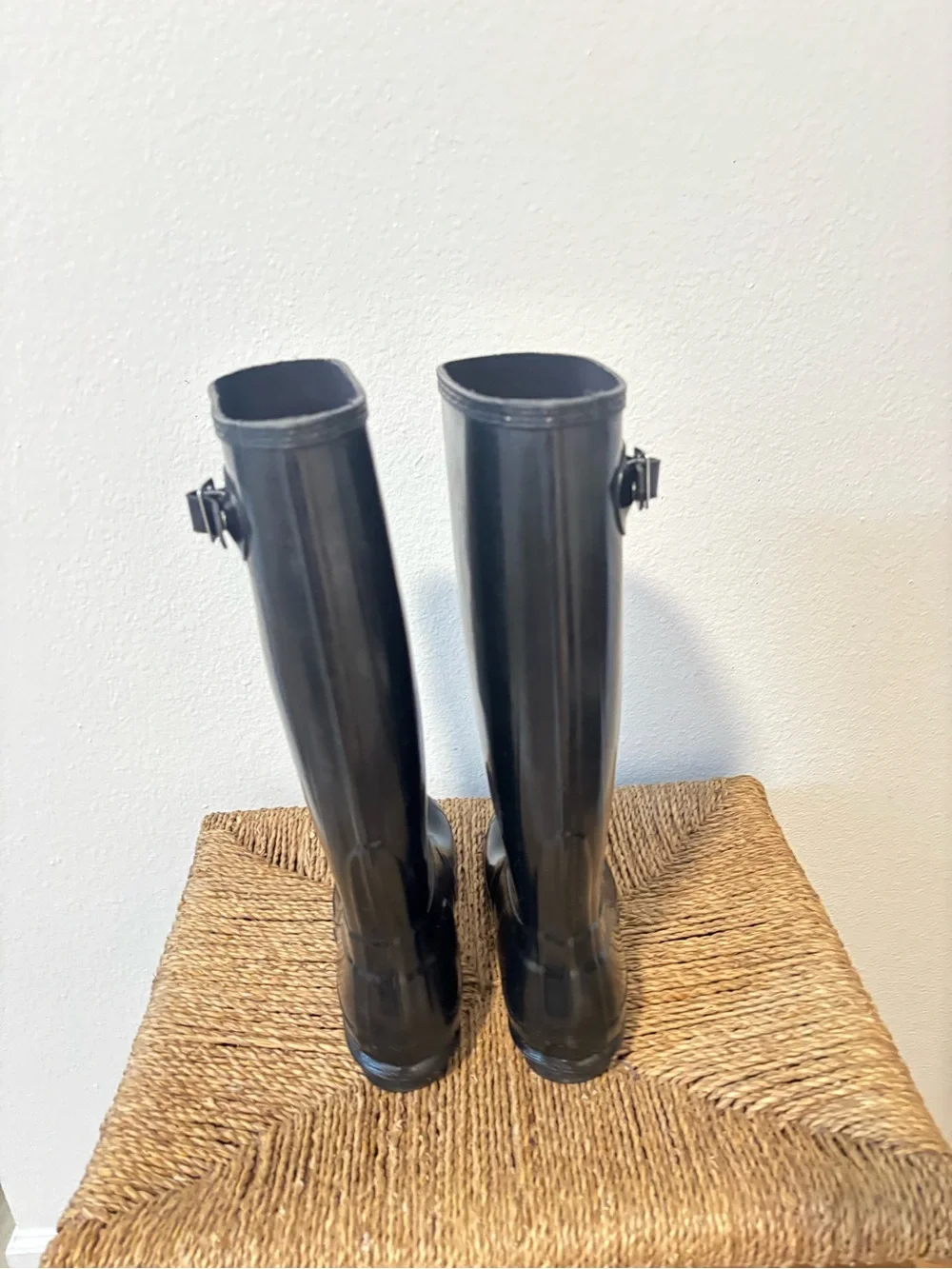 Hunter Gloss Black Mid-Calf Waterproof Boots